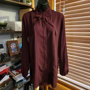 .Deep Plum Colored, Long Sleeve Bow Front Dance Dress from Balera Dancewear